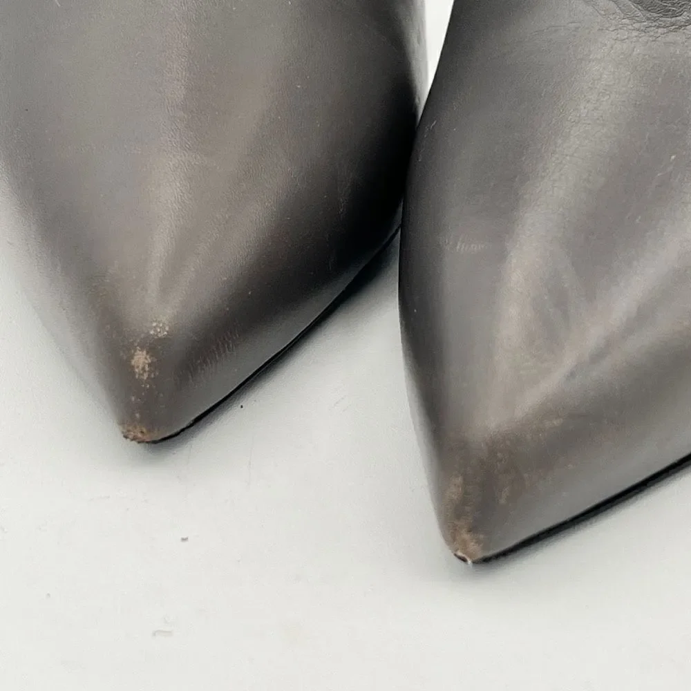 Saint Laurent Paris Women's Gray Leather Chelsea Boots Size 39 - Picture 3 of 12